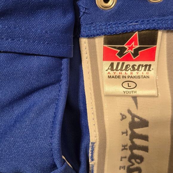 Alleson Youth Baseball Pants Blue White Red Trim Size Large Athletic Sports - Picture 2 of 7